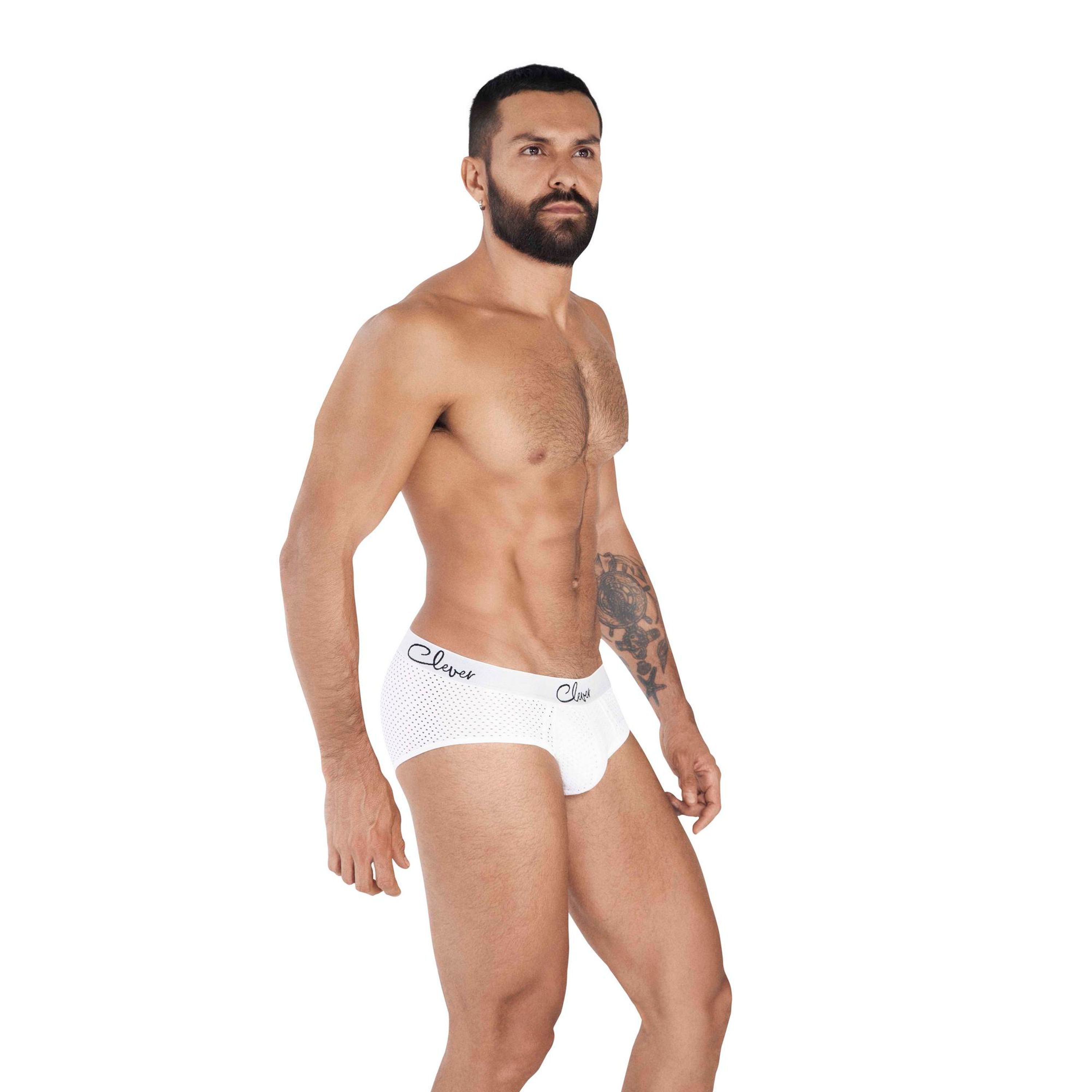 Мужские трусы брифы белые в сетку Clever TIME PIPING BRIEF 036701 фото 2