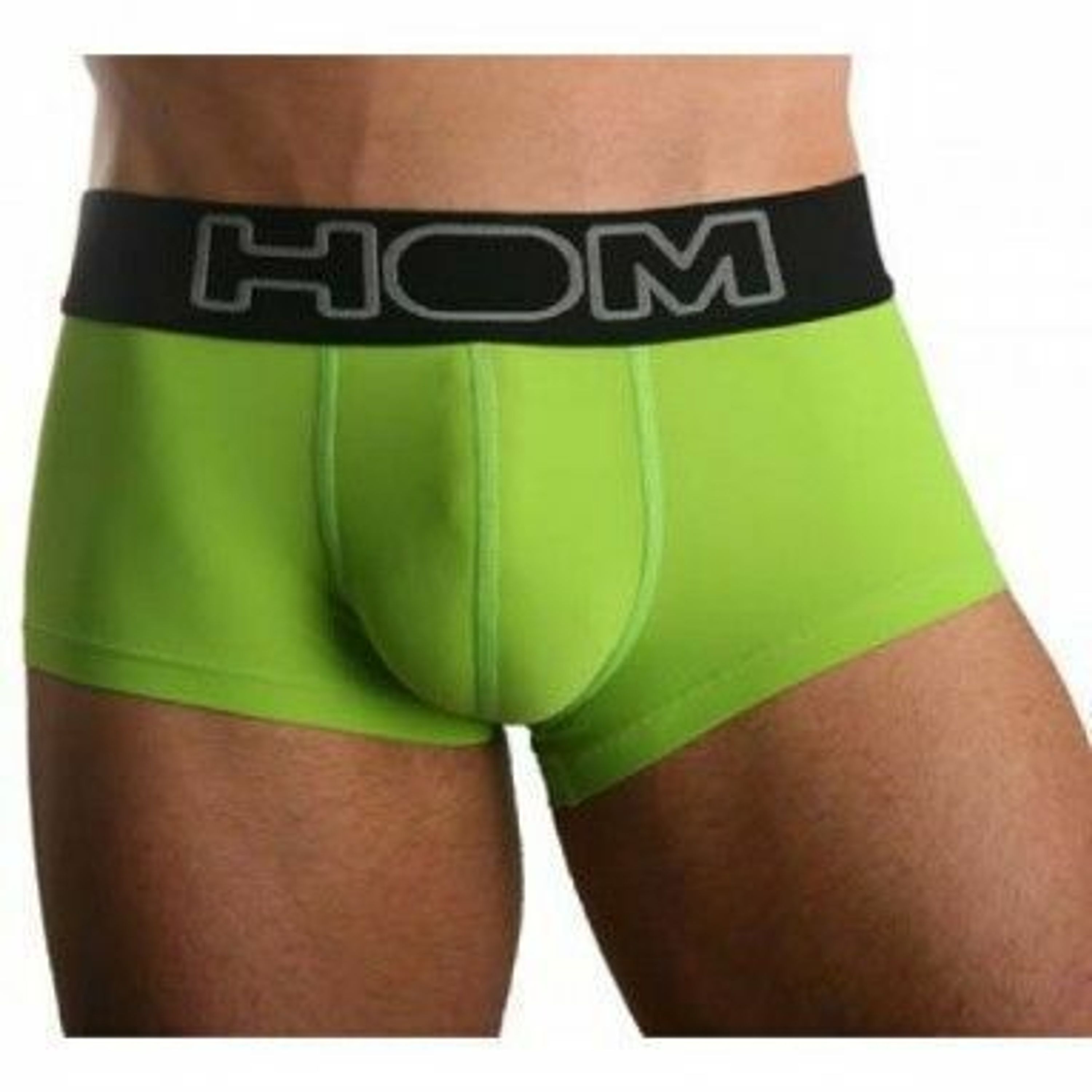 Мужские трусы хипсы зеленые с черной резинкой HOM Night Therapy Trunk Green фото 2