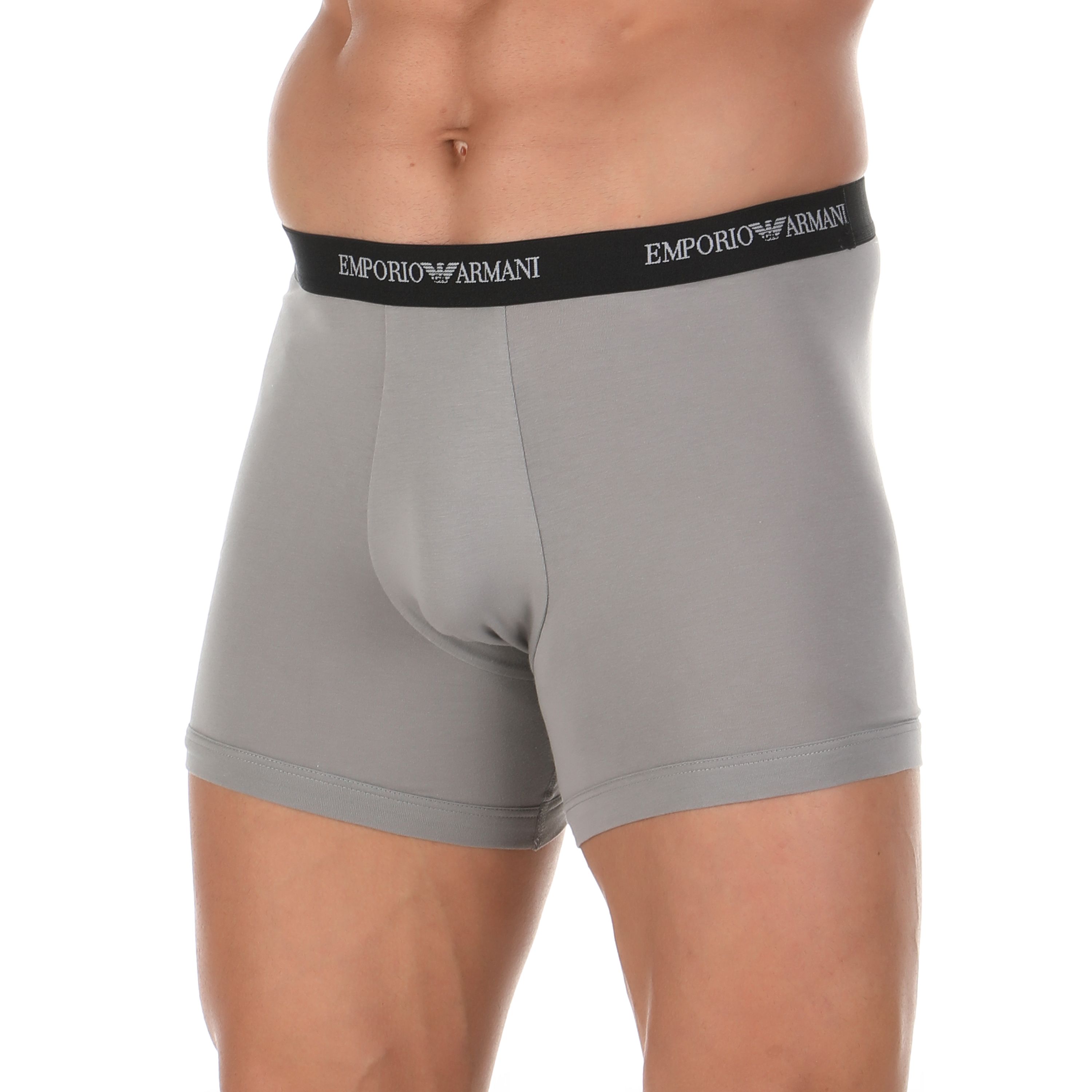 Набор мужских трусов боксеров 2в1 (черные, серые) Emporio Armani 111268_CC717 03320 фото 2
