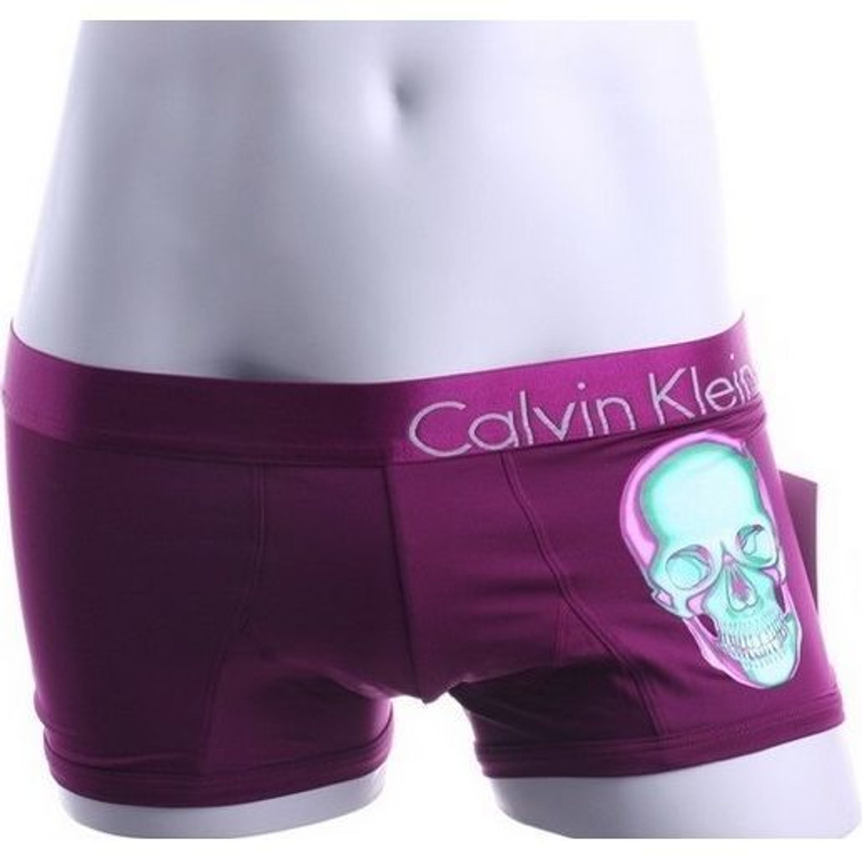 Мужские трусы боксеры сиреневые с черепом Calvin Klein Trunks Lilac фото 1