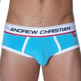 Фото Мужские трусы брифы голубые Andrew Christian Coolflex Brief Show-it Blue   AC32