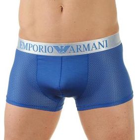 Фото Мужские трусы боксеры синие Emporio Armani в сетку