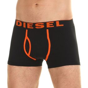 Фото Мужские трусы боксеры черные с оранжевыми буквами Diesel