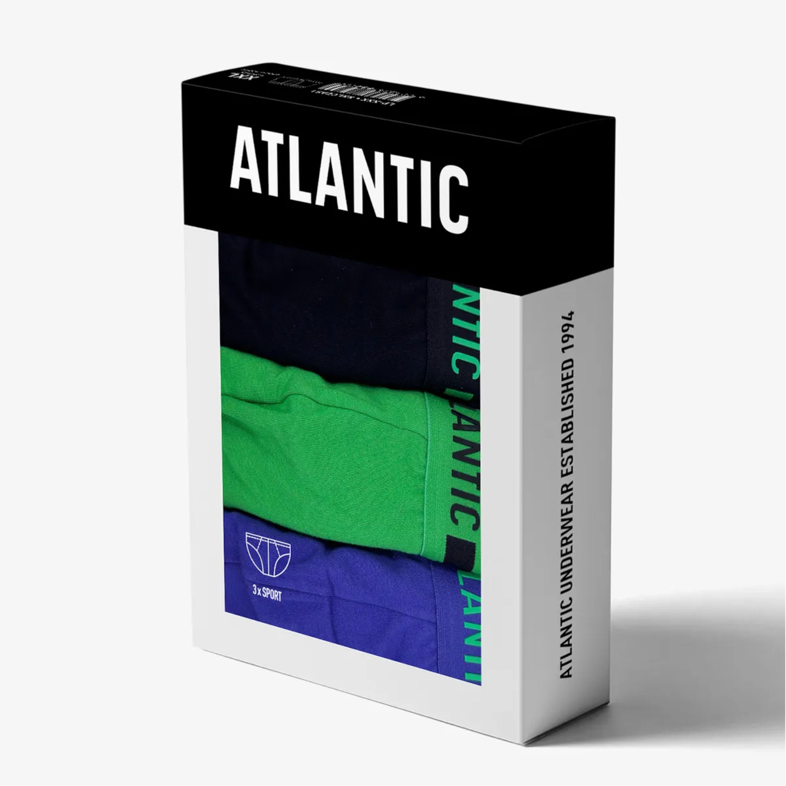 Мужские трусы брифы (темно-синий + зеленый + фиолетовый) набор 3 в1 ATLANTIC Contrast 3MP-159 фото 5