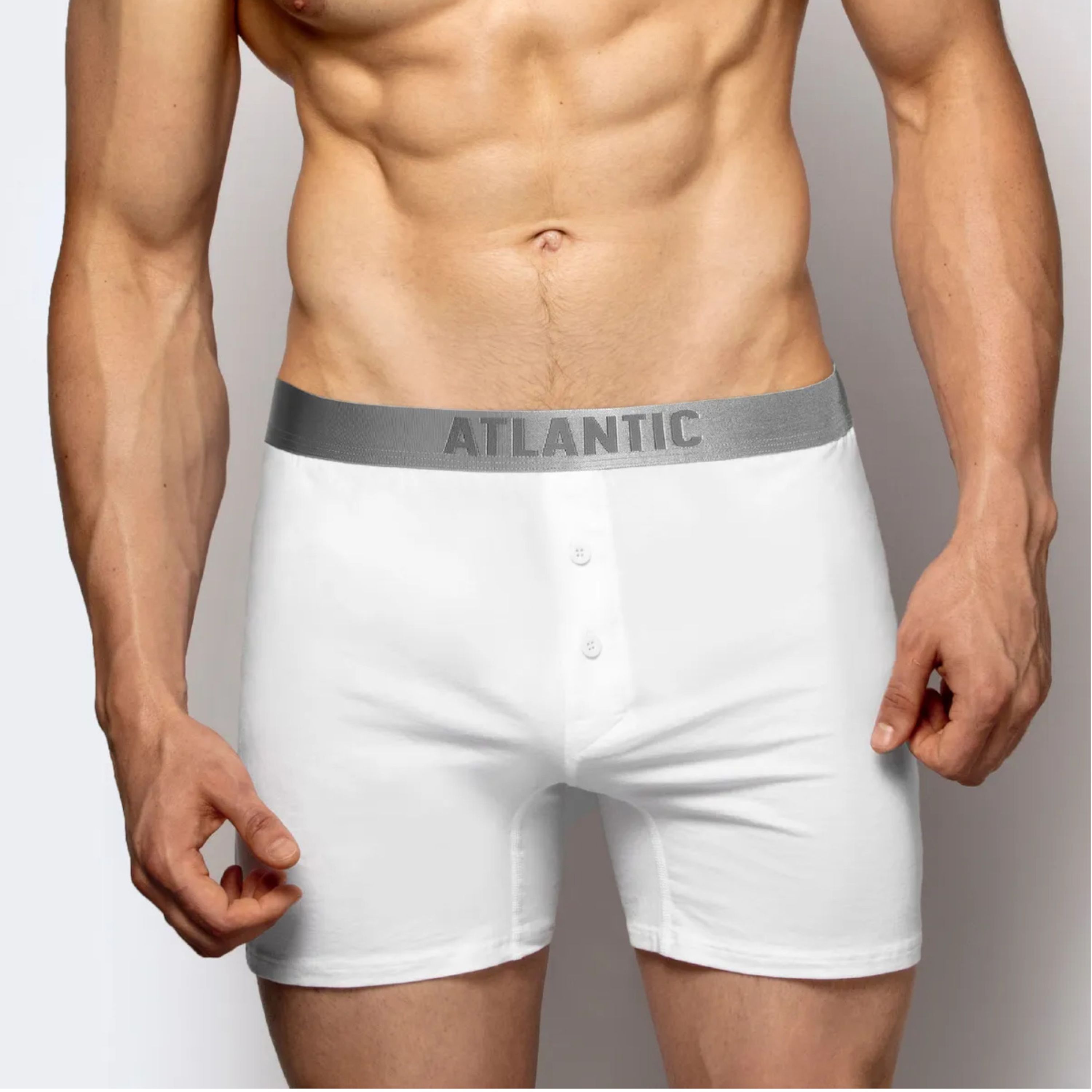 Мужские трусы боксеры белые ATLANTIC Pima Cotton BMB-005 фото 1