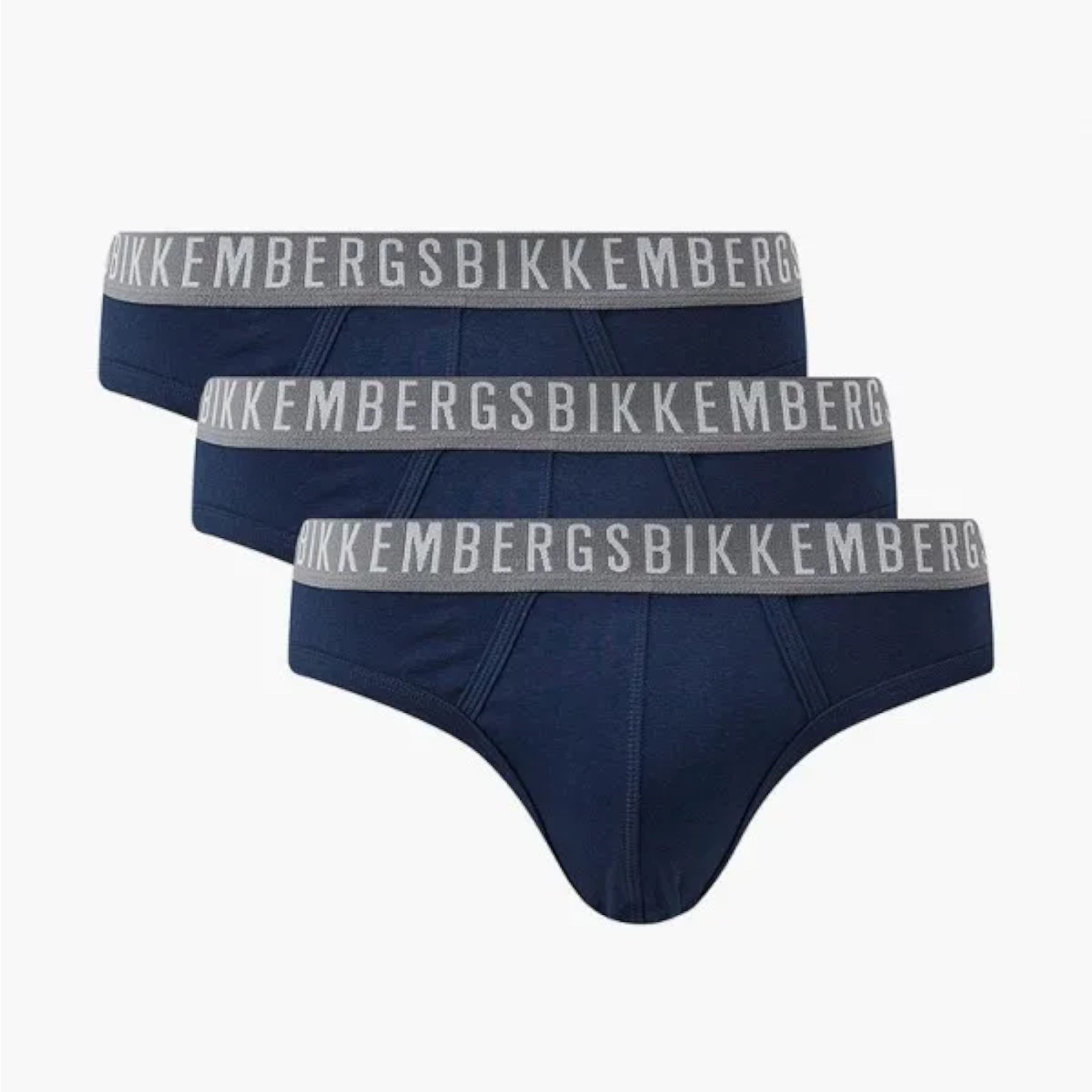 Мужские трусы брифы синие набор 3 в 1 Bikkembergs CLASSIC BKK1USP02TR фото 1