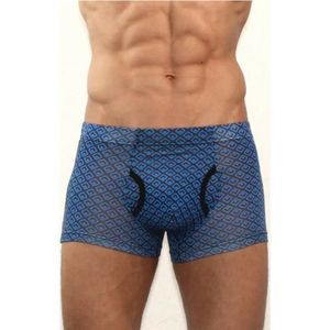 Фото Мужские трусы боксеры TOMMY DOOYAO синие с принтом 