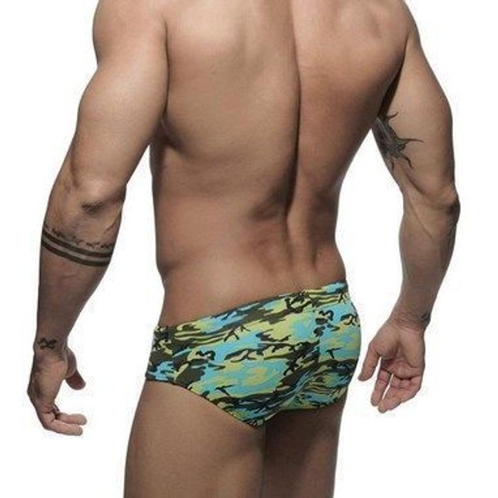 Мужские плавки брифы зелено-голубые Addicted Camo Push-up фото 2