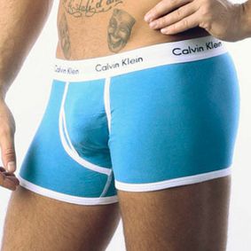 Фото  Мужские трусы боксеры бирюзовые с белой резинкой Calvin Klein 365 Turquoise White