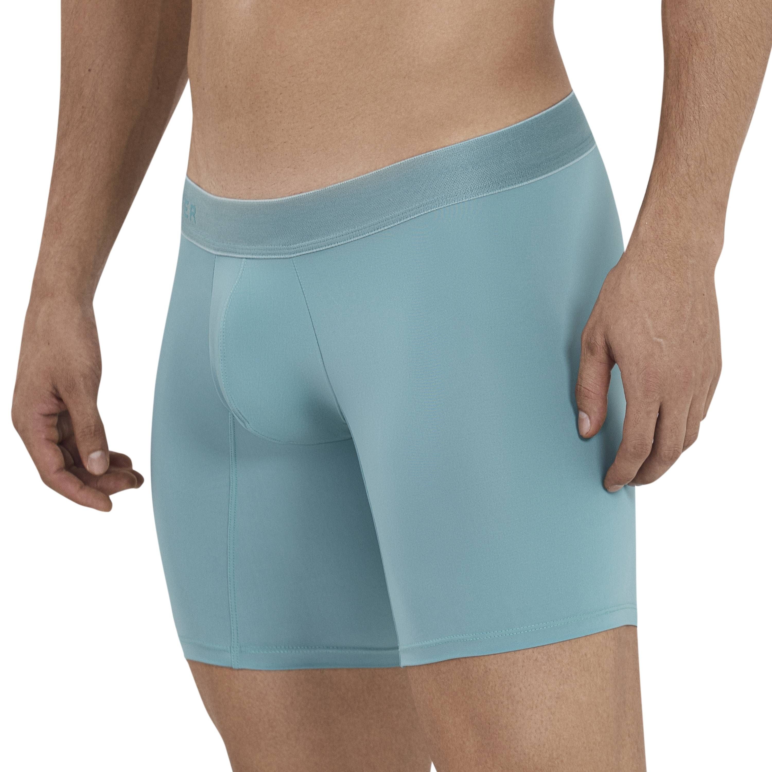 Мужские трусы боксеры удлиненные бирюзовые Clever Moda VITAL LONG BOXER 112510 фото 2