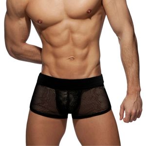 Фото Мужские трусы хипсы черные сетчатые JESSBORN JB6001-2