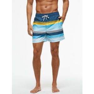 Фото Мужские шорты в сине-голубую полоску Romeo Rossi RR9504-10