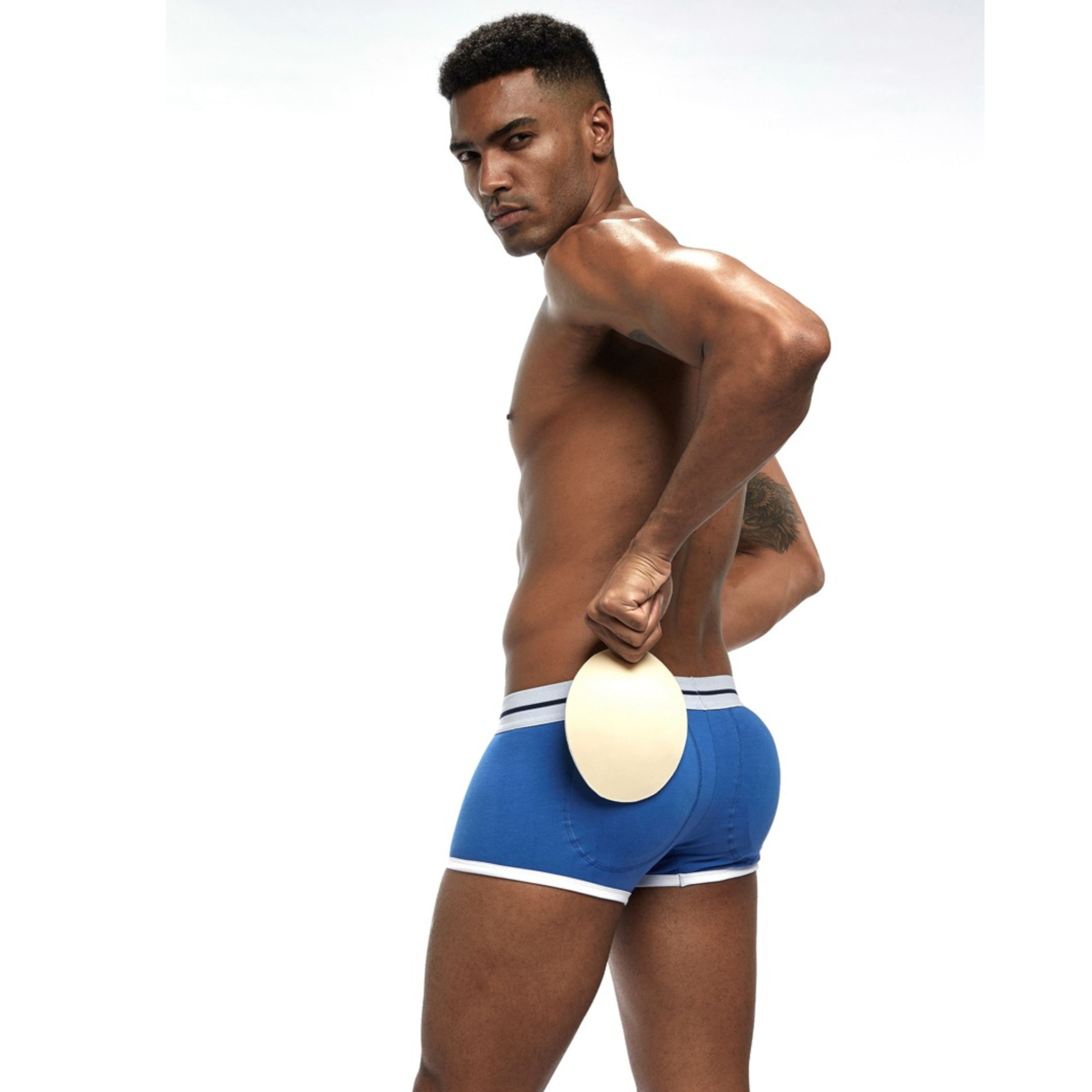 Мужские трусы боксеры синие с push up JOCKMAIL JM6038-9 фото 2