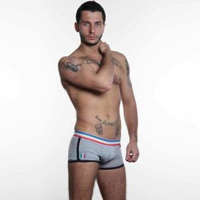 Фото Мужские трусы хипсы серые c темно-синей окантовкой Paul Smith Trunk Grey