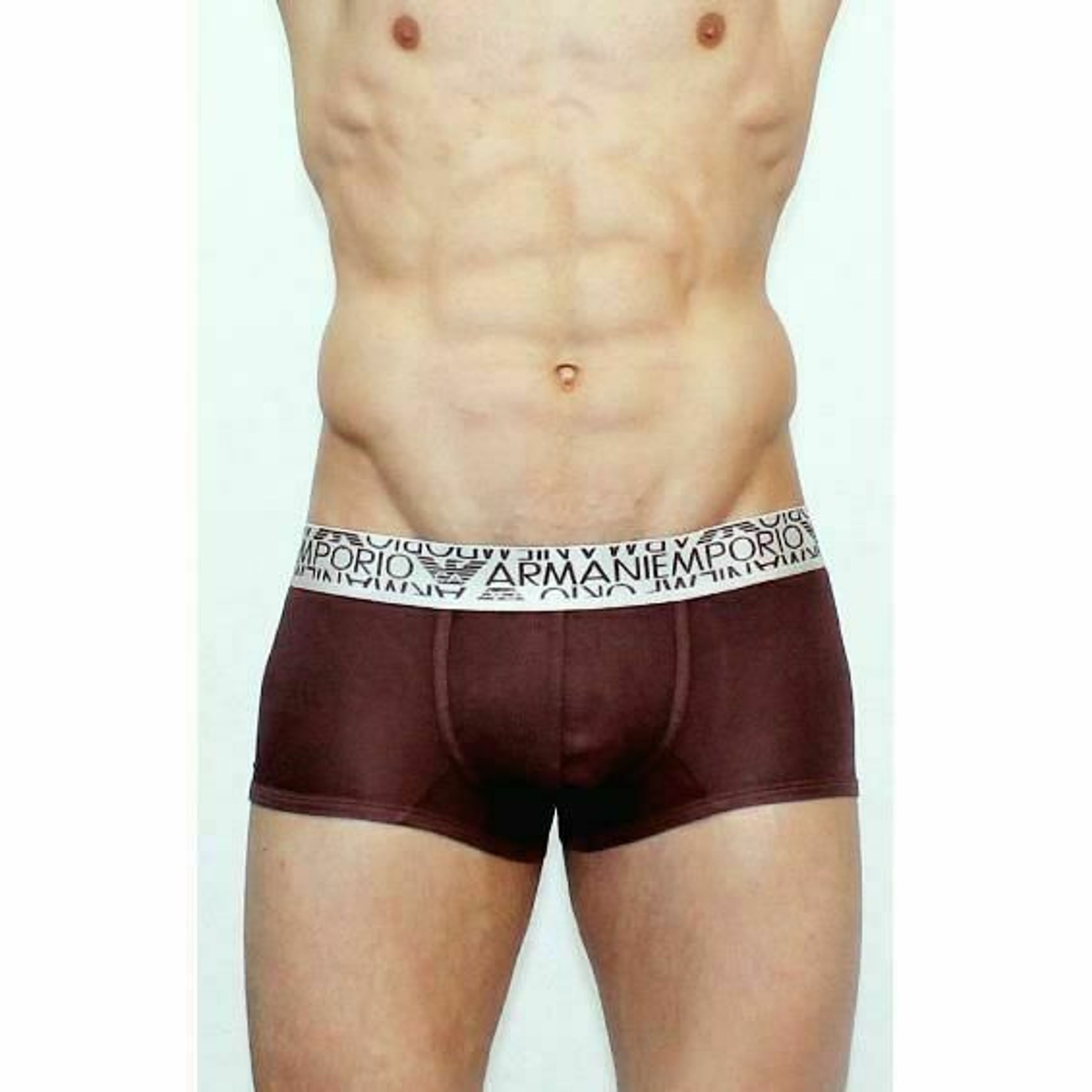 Мужские трусы боксеры модальные Emporio Armani коричневые фото 1