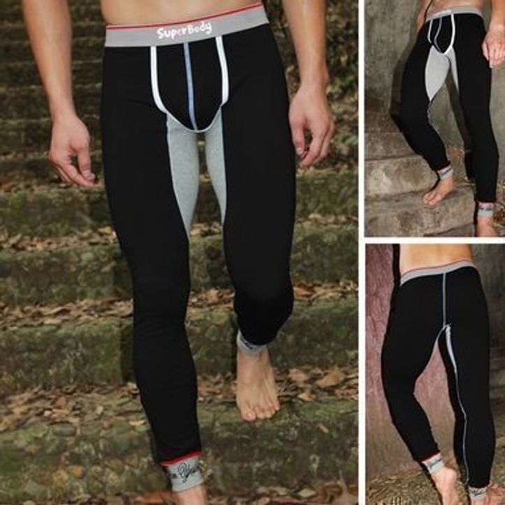 Легинсы мужские черные Superbody Long Johns Black 3914 