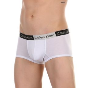 Фото Мужские трусы хипсы белые с серо-черной резинкой (Хлопок) Calvin Klein