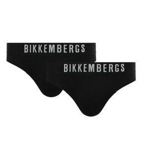 Фото Мужские трусы брифы черные набор 2 в 1 Bikkembergs ELEGANCE BKK1USP10BI/2
