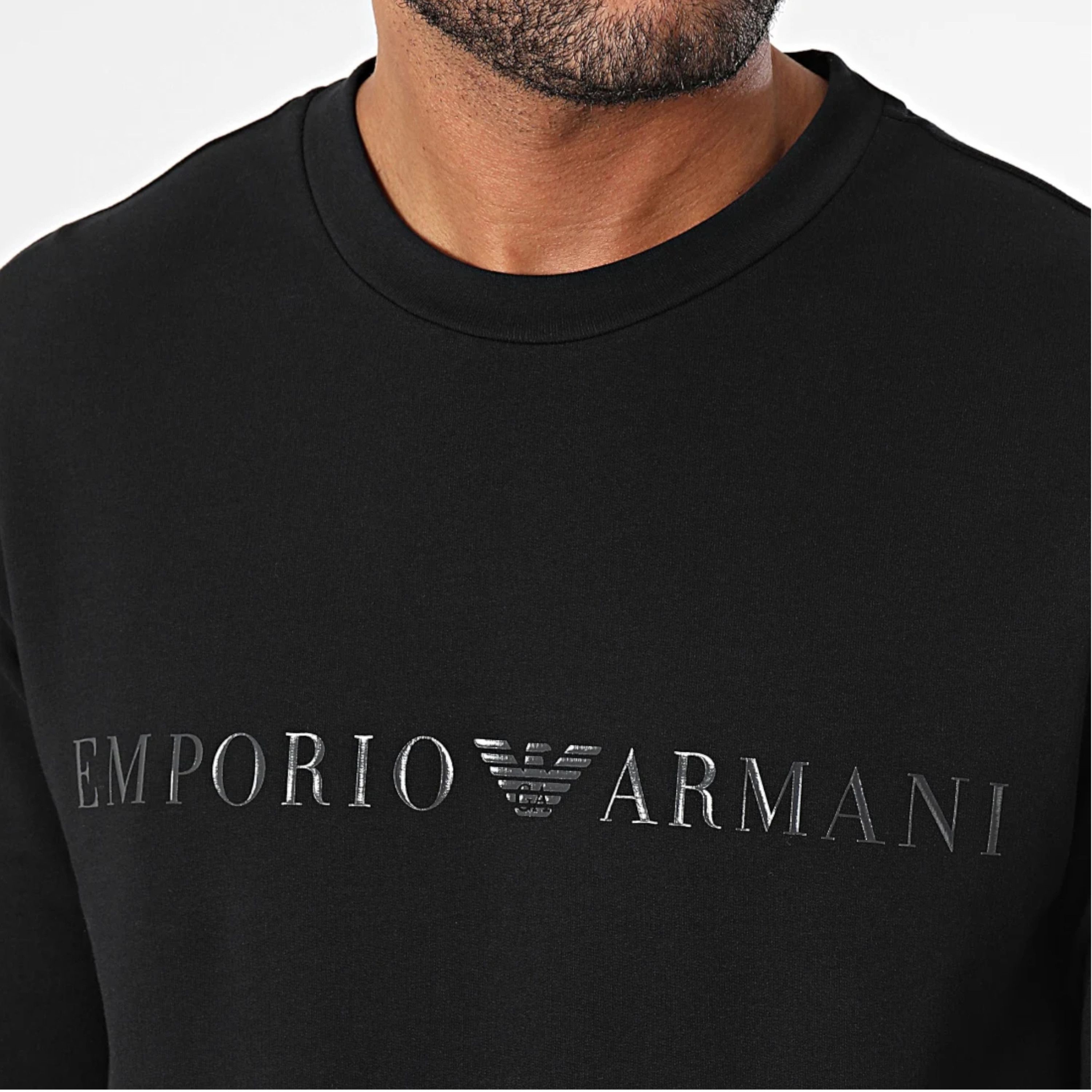 Мужской домашний костюм черный: толстовка и штаны Emporio Armani  111943_3F595 00020 фото 3