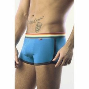 Фото Мужские трусы хипсы синие c коричневой окантовкой Paul Smith Trunk Blue