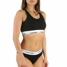 Фото Женский комплект черный топ и стринги Calvin Klein Women Black 