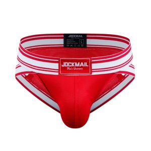 Фото Мужские трусы брифы красные с вырезами по бокам JOCKMAIL JM2024-8