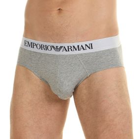 Фото Мужские трусы брифы серые Emporio Armani 