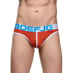 Фото Мужские трусы слипы оранжевые "Fuck you" Boefje