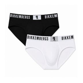 Фото Набор мужских трусов брифов 2в1 (черные, белые) Bikkembergs BKK42USP17BI