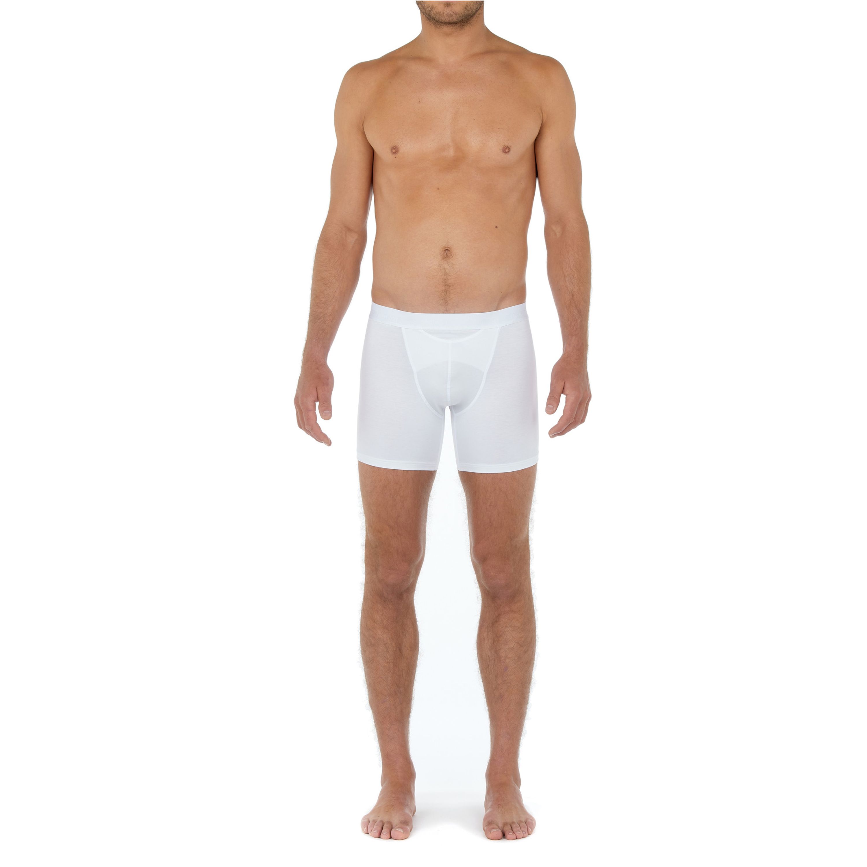 Мужские трусы боксеры удлиненные белые HOM HO1 Long Boxer Briefs HO1 359519_400003 фото 2