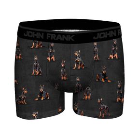 Фото Мужские трусы боксеры темно-серые с принтом JOHN FRANK JFBD378-DOBERMAN