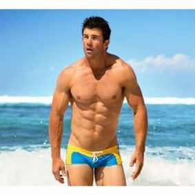 Фото Мужские плавки хипсы  сине-желтые  Aussiebum Handlebar Toronga