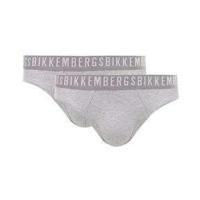 Фото Мужские трусы брифы серые набор 2 в 1 Bikkembergs CLASSIC BKK1USP02BI/2 