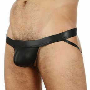 Фото Мужские трусы джоки черные под кожу N2N Black Euro Cut  Jockstrap