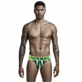 Фото Мужские трусы брифы желтые с вырезами по бокам JOCKMAIL JM2026-13
