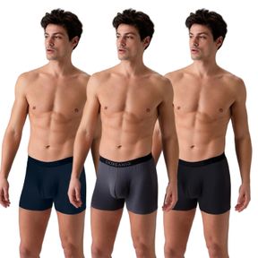 Фото Набор мужских трусов боксеров 3в1 (черные, антрацитовые, темно-синие) Doreanse 1743