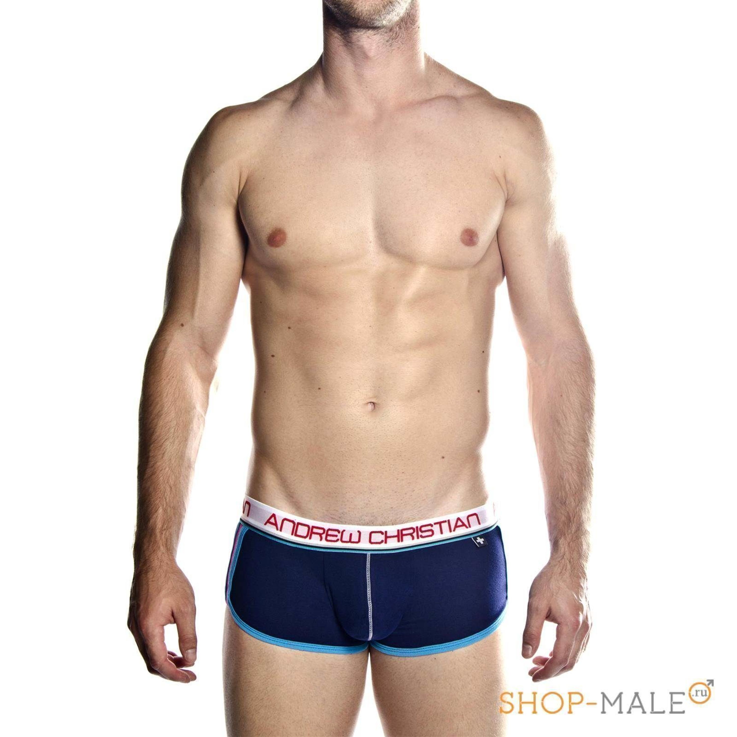 Мужские трусы хипсы темно-синие Andrew Christian Retro Pro Navy Boxer  AC4-M121 фото 1