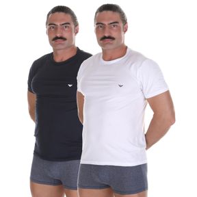 Фото Набор мужских футболок 2в1 (белый, темно-синий) Emporio Armani 111267_CC717 10410