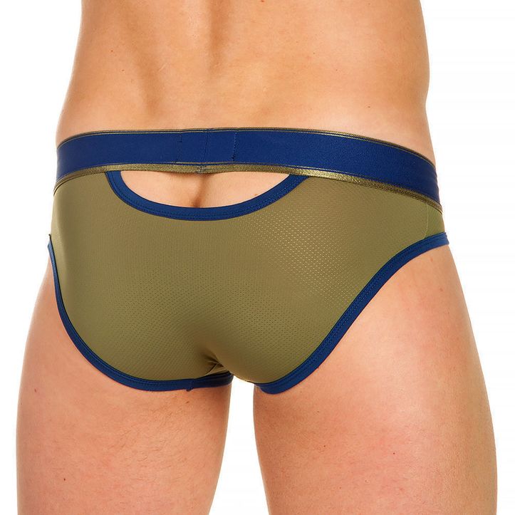 Мужские трусы слипы хаки с вырезом сзади AussieBum фото 2