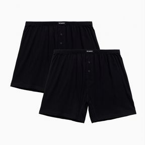 Фото Мужские трусы-шорты черные набор 2в1 ATLANTIC Basic Man 2BMB-003