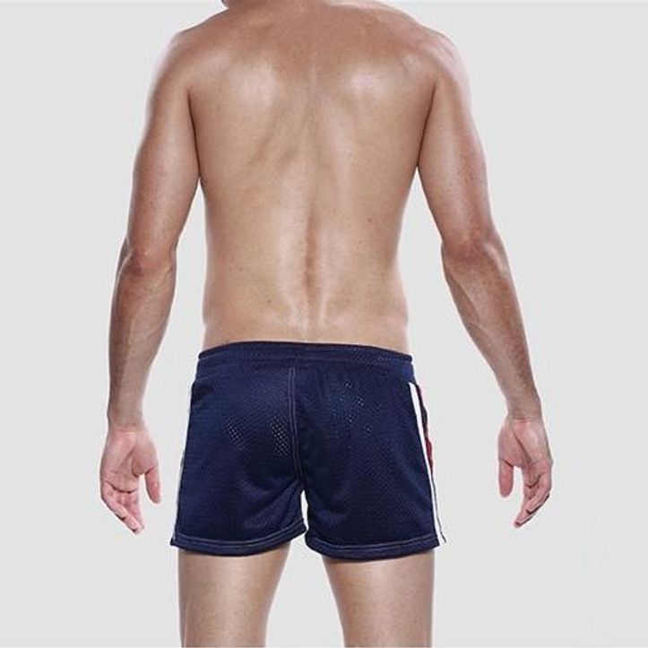 Мужские шорты темно-синие в сетку Seobean Red Sport Shorts Navy 40506 фото 3