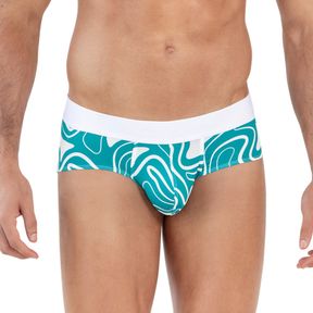 Фото Мужские трусы брифы бирюзовые с принтом Clever Moda DYNAMIC CLASSIC BRIEF 163810