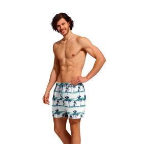 Фото Мужские шорты для плавания белые с принтом DOREANSE 3813 Tahiti
