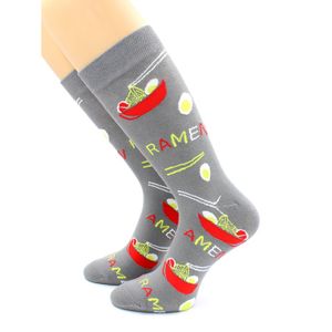 Фото Носки с принтом "Японский рамен" серые Hobby Line