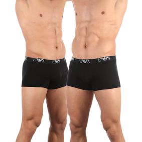 Фото Мужские трусы боксеры черные набор из 2-х штук Emporio Armani 111210_CC715 00020