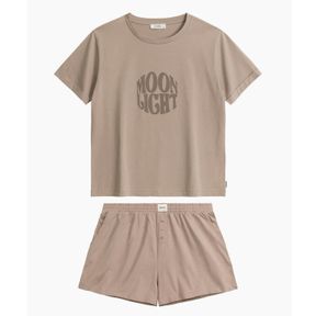 Фото Пижама женская бежевая с шортами ATLANTIC Plain NLP-487