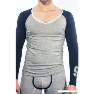 Фото Мужской лонгслив серый SuperBody