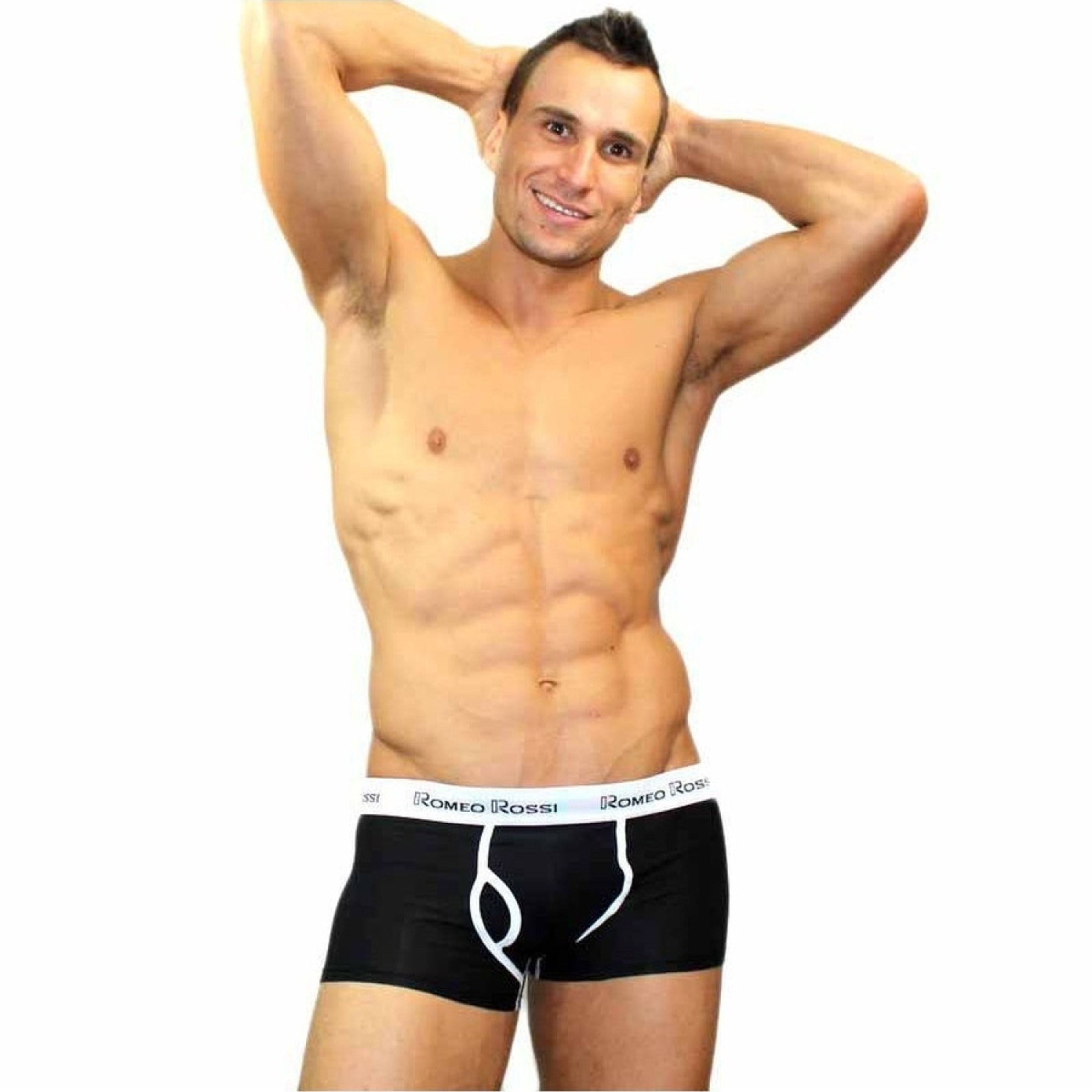 Мужские трусы боксеры черные Romeo Rossi RR365-2 Boxer Brief фото 1