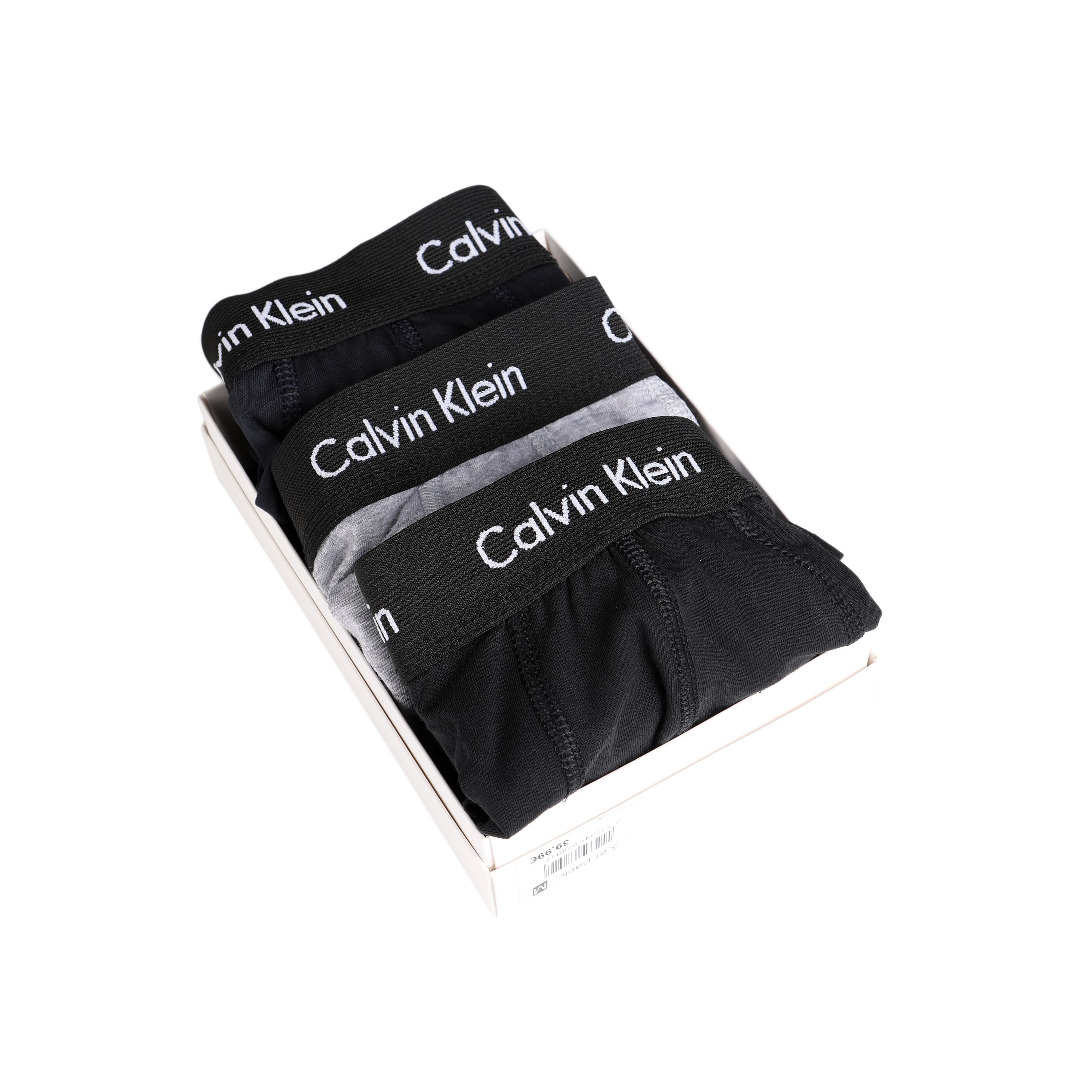 Мужские трусы боксеры набор 3в1 (темно-синие, серые, черные) Calvin Klein фото 1