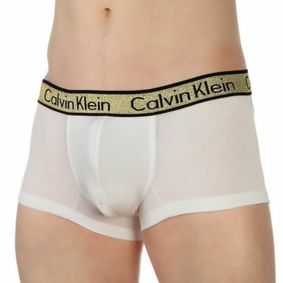 Фото Мужские трусы боксеры белые с золотистой резинкой Calvin Klein Boxer One (Модал)